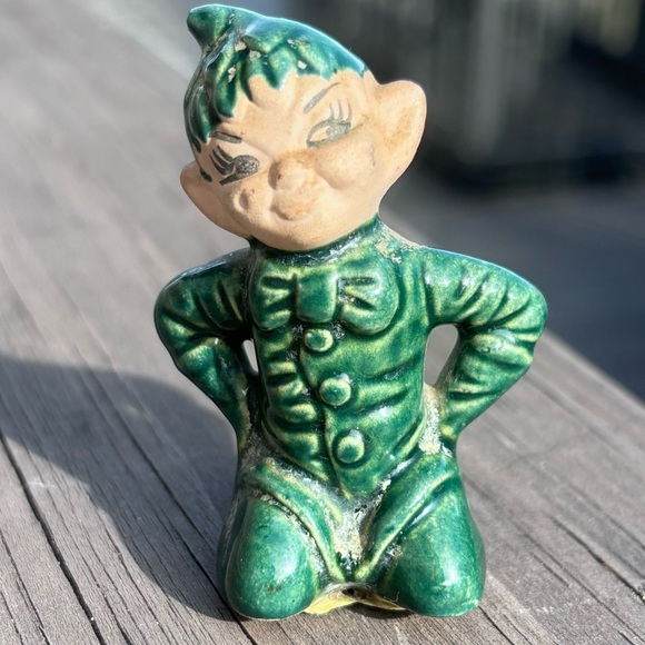 Feisty Vintage Green Pixie Elf! - Picture 1 of 10